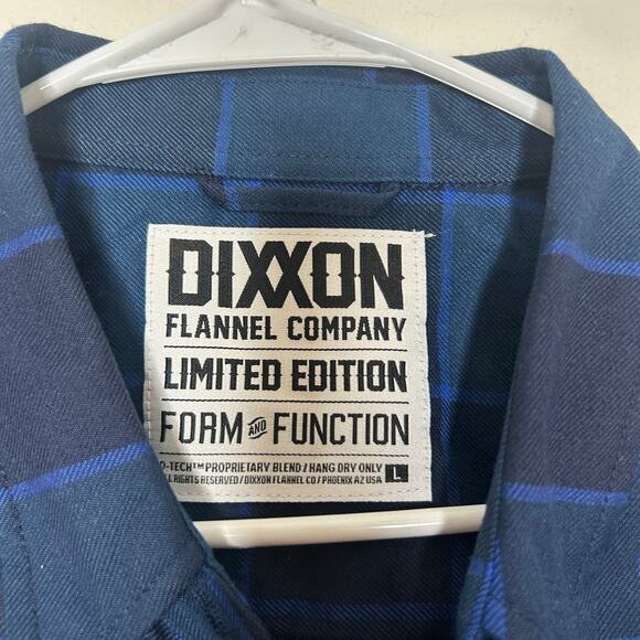 DIXXON Limited Edition Form and Function Snap On Blue Plaid Flannel Button Down - Picture 3 of 6